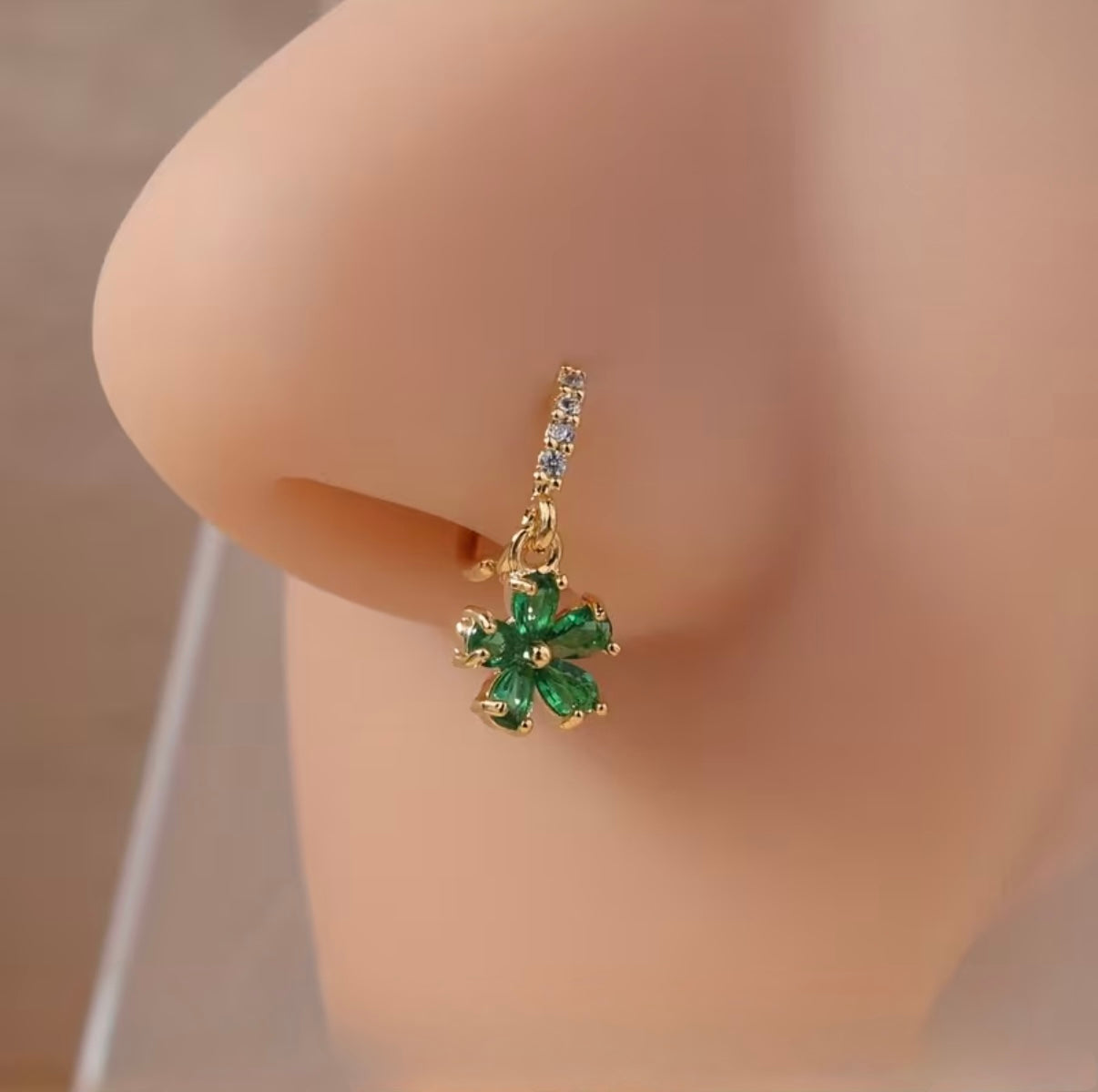 1 pcs Hoop Flower Dangle Nose Rings