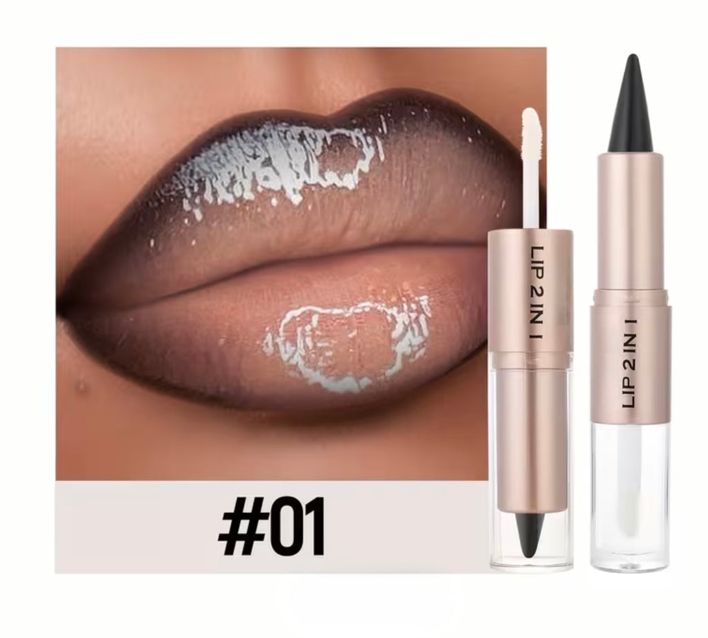 Lip Gloss With Matte Lip Liner