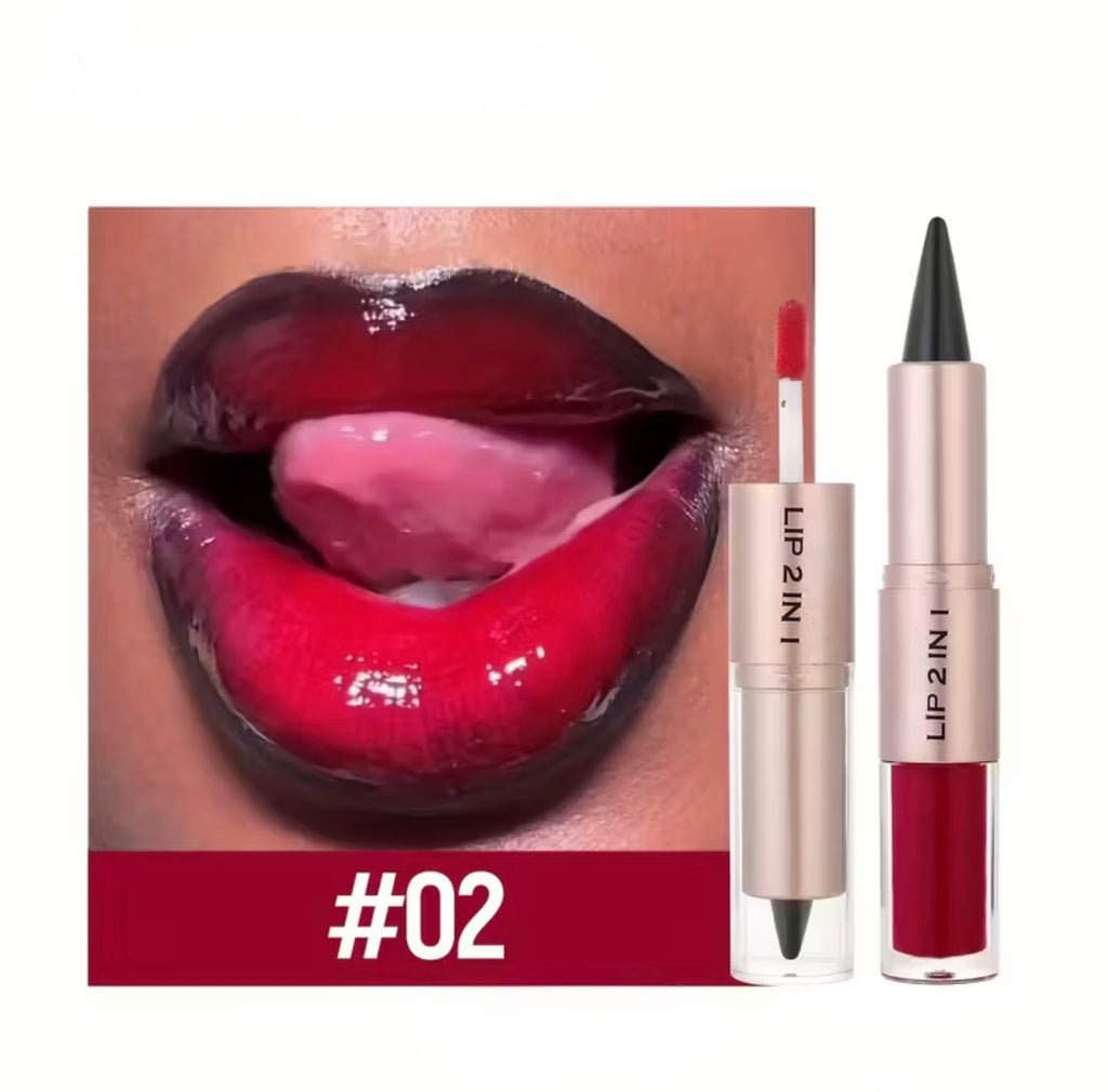 Lip Gloss With Matte Lip Liner