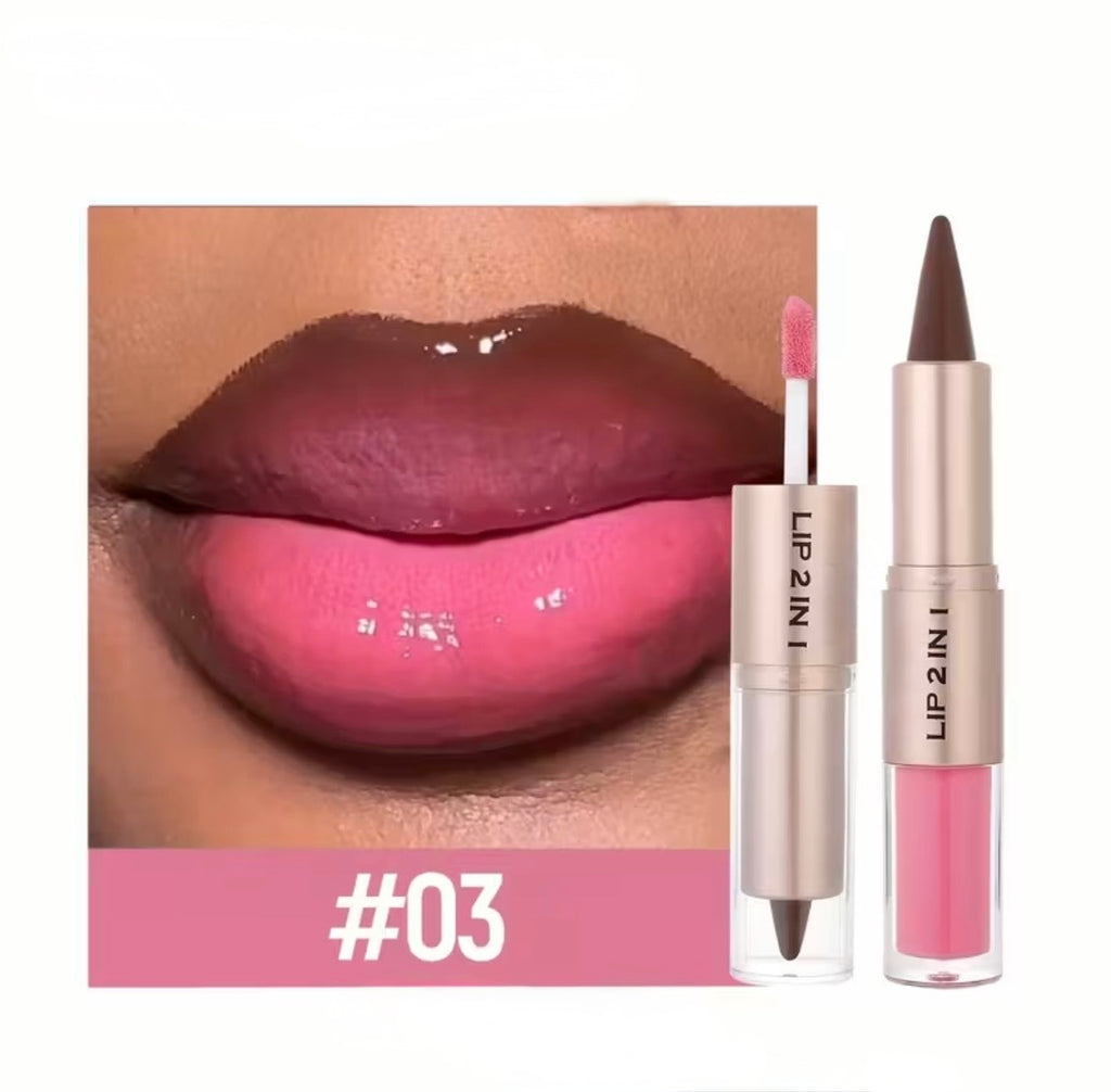 Lip Gloss With Matte Lip Liner