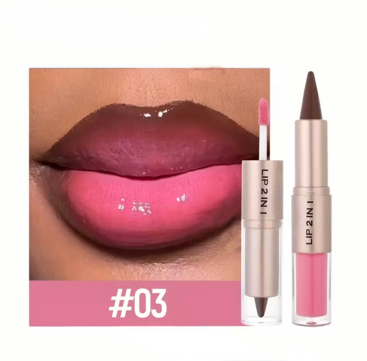 Lip Gloss With Matte Lip Liner