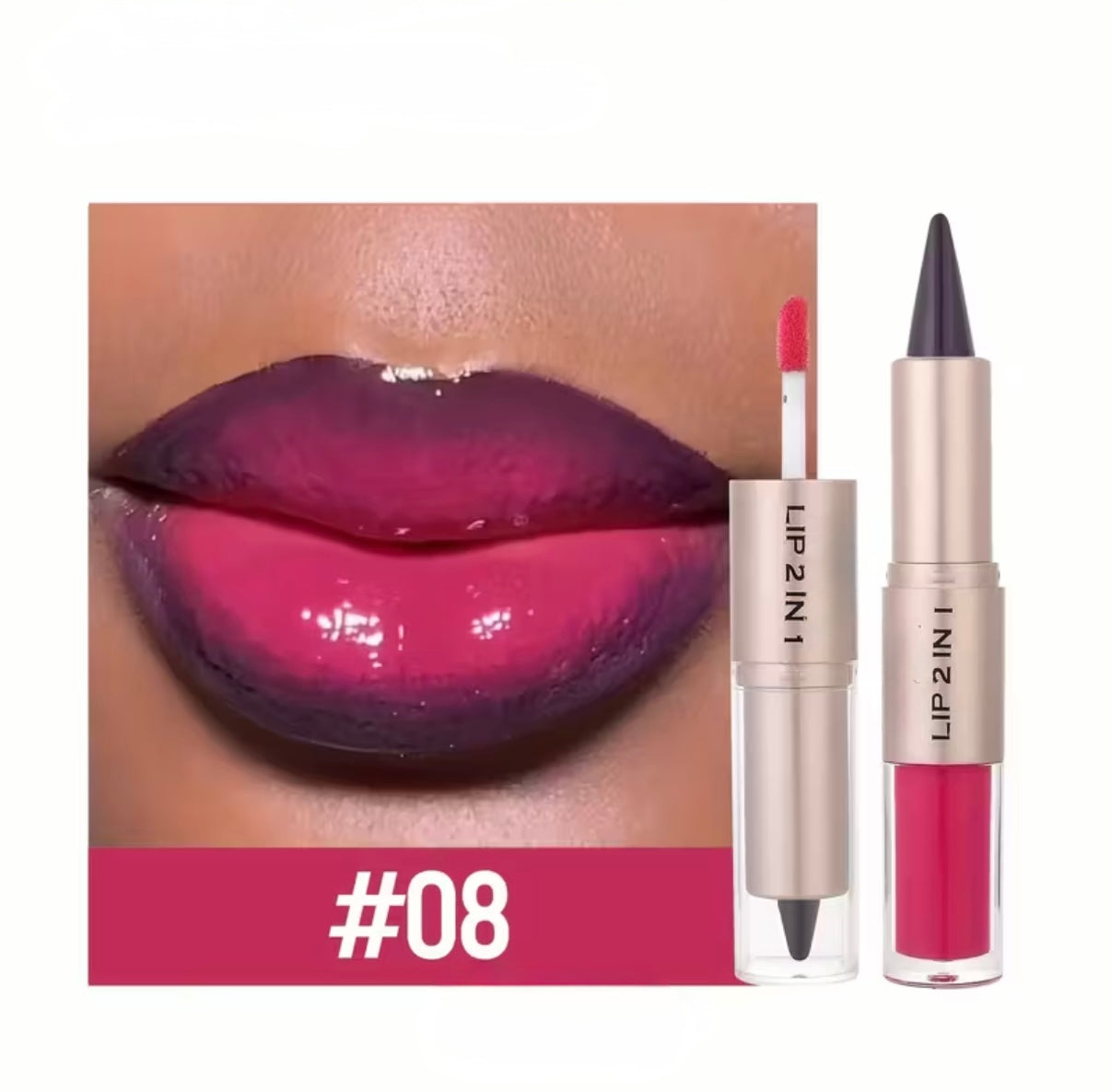 Lip Gloss With Matte Lip Liner