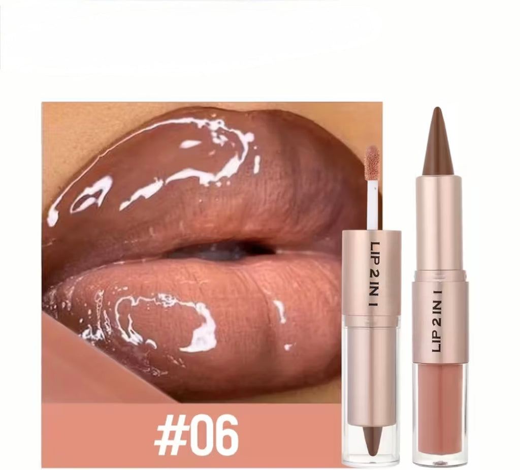 Lip Gloss With Matte Lip Liner