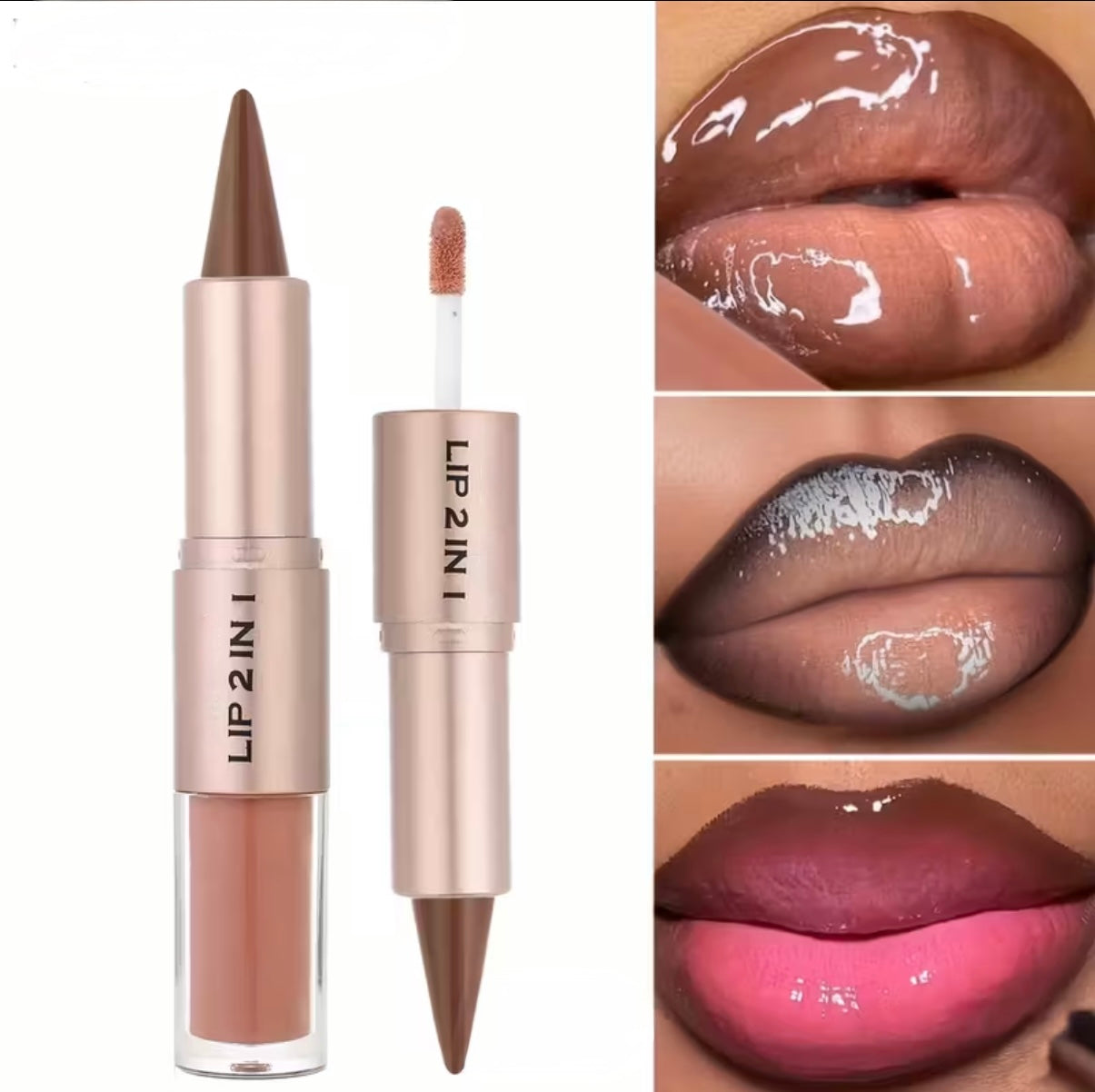 Lip Gloss With Matte Lip Liner